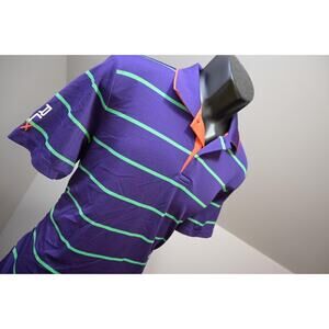 RLX Ralph Lauren‎ Golf Polo Striped Dry Fitting Golf Shirt Mens Size Large